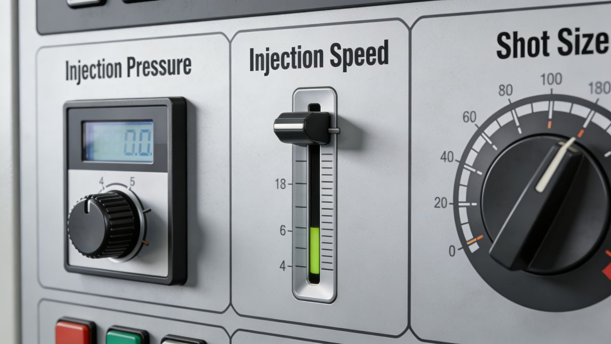Adjusting injection pressure and speed settings to prevent short shots
