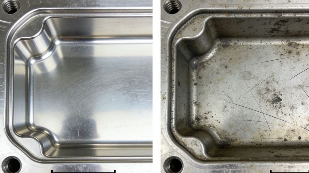 깨끗한 금형 표면과 더러운 금형 표면 비교