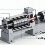 injection molding machine plasticizing unit components schematic for troubleshooting