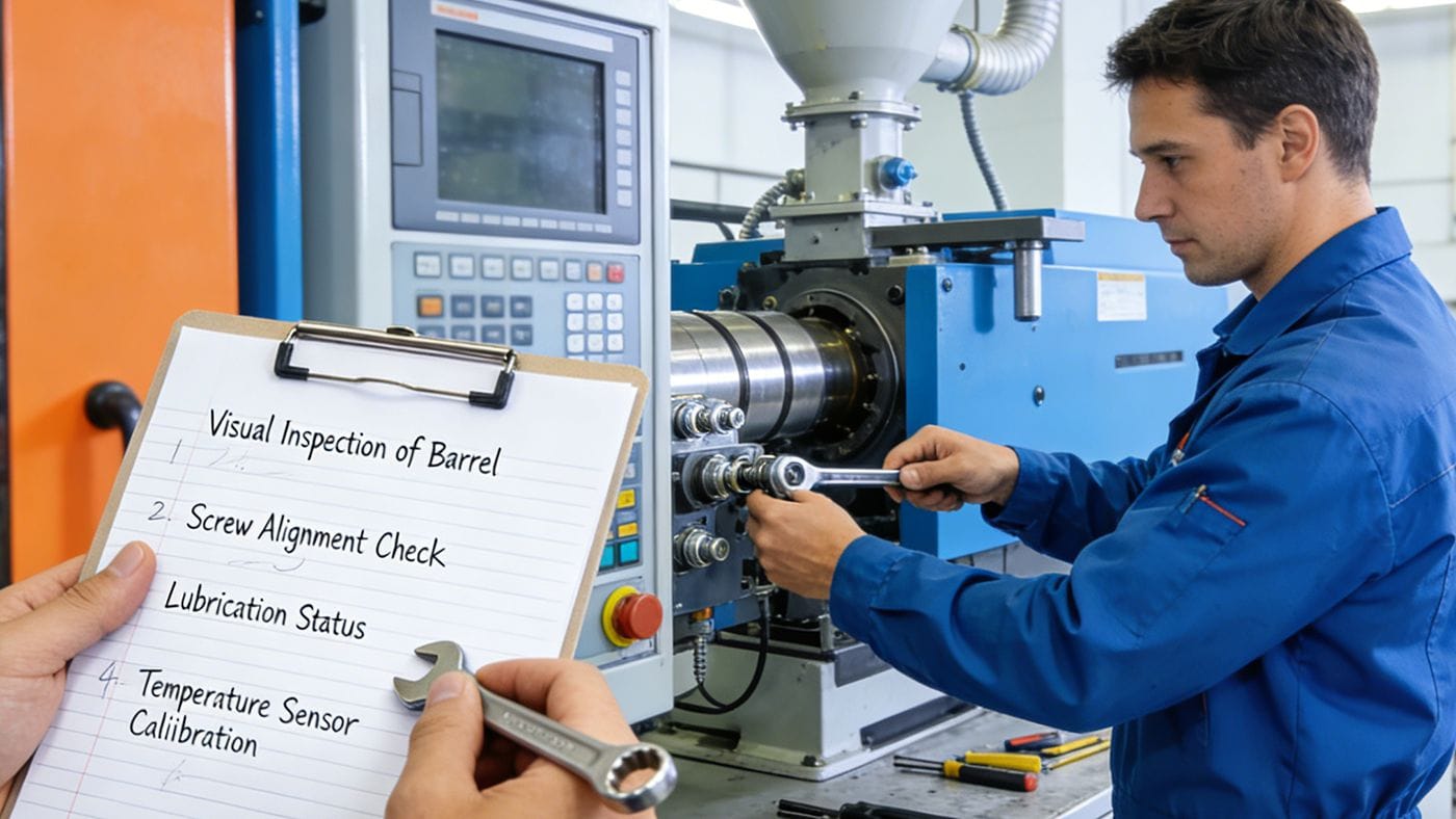 Preventive maintenance checklist for injection molding plasticizing unit