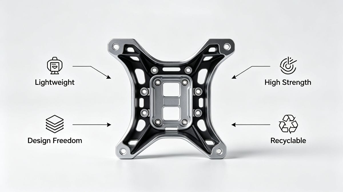 Infographic of four core advantages of LFT injection molding