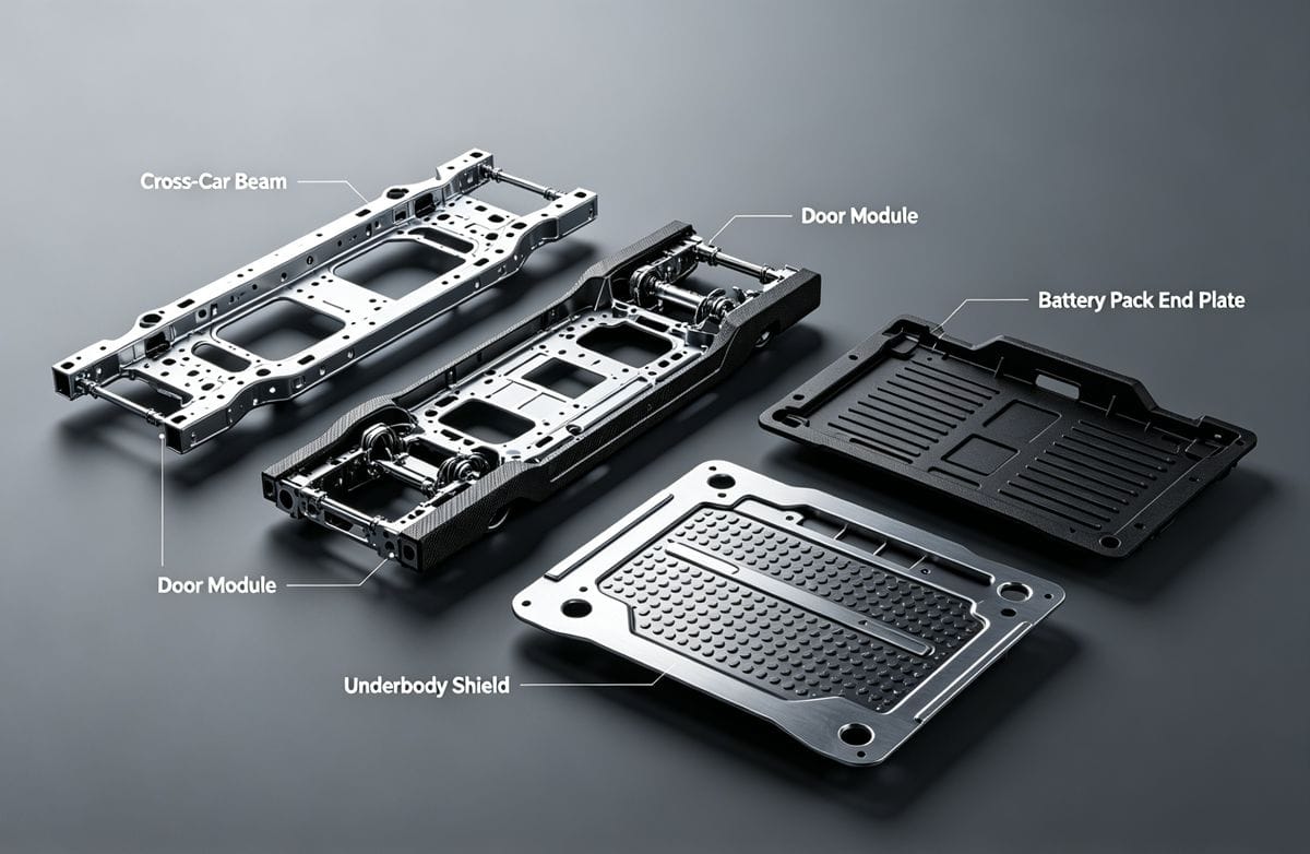 Applications of LFT materials in automotive instrument panel beams and door modules
