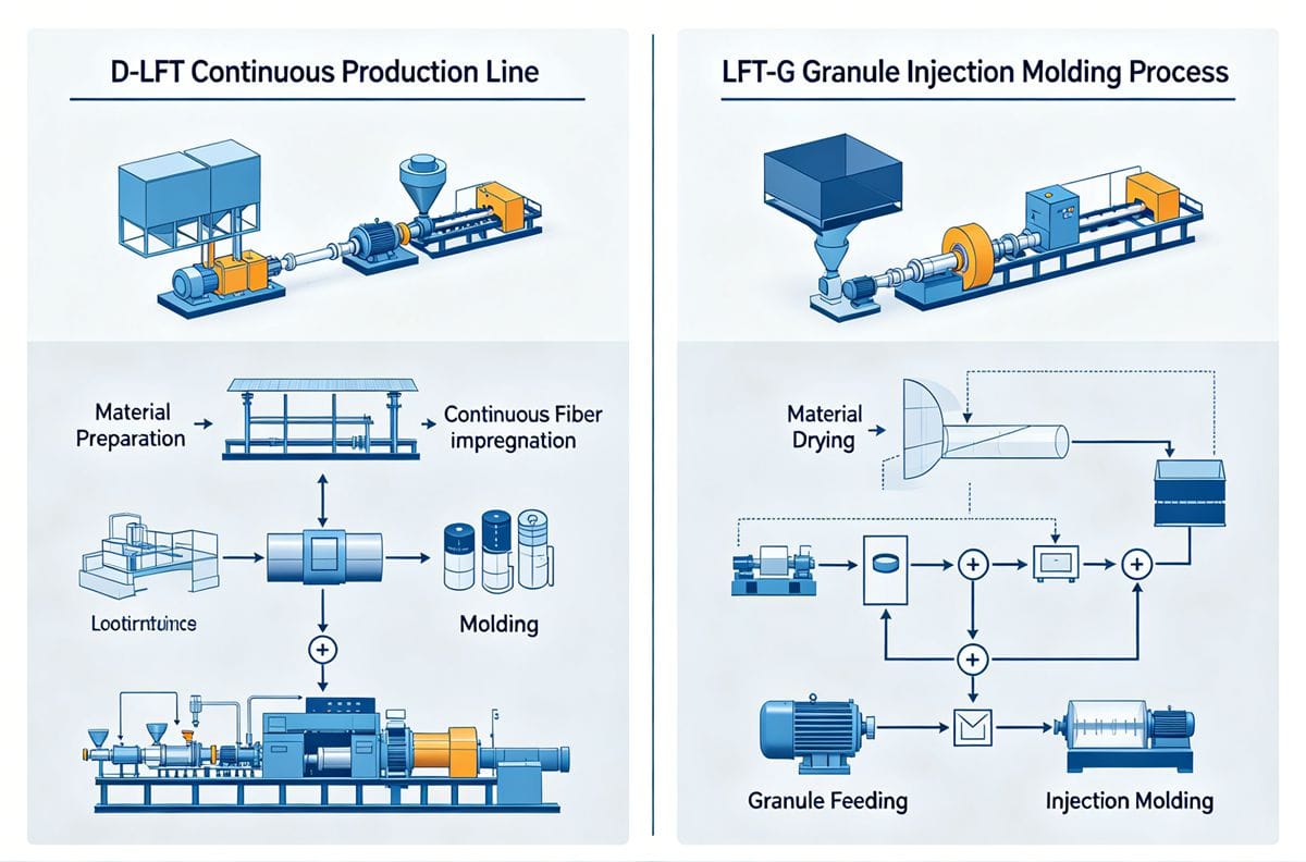 D-LFT vs LFT-G Manufacturing Process Comparison