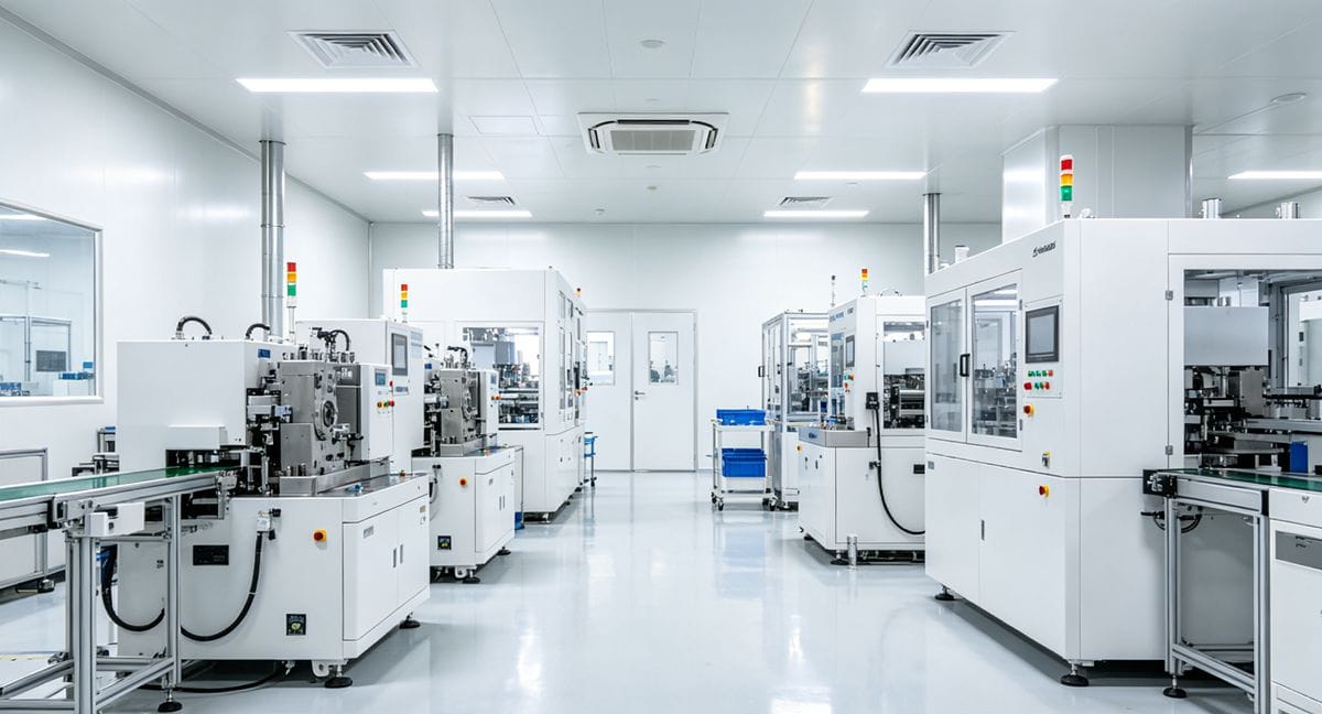 Diagram of cleanroom HVAC system with HEPA filters