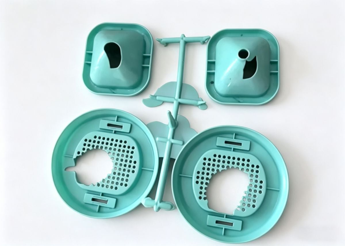 Comparison of complete injection molded part vs short shot defect.