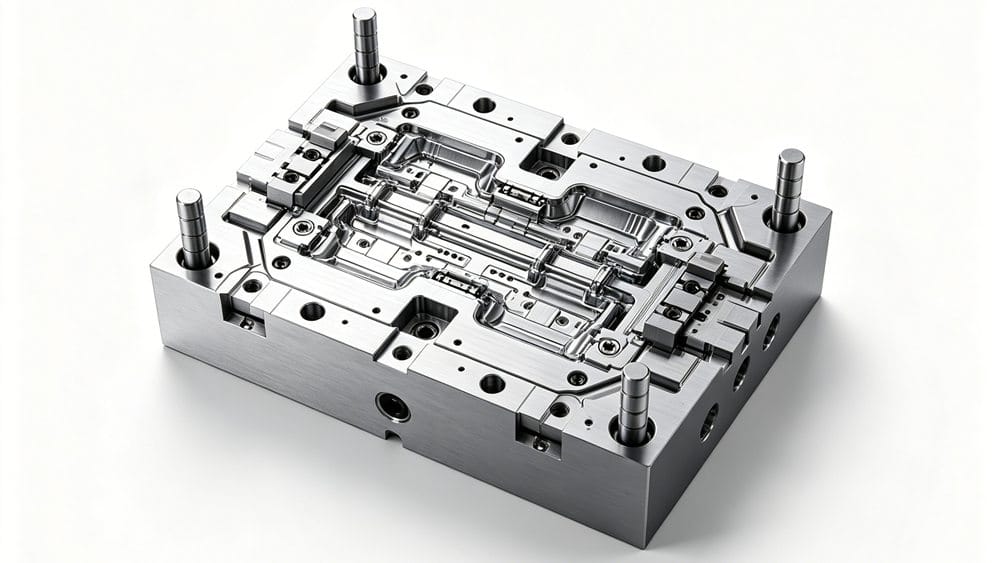 A detailed diagram of an LSR injection mold design