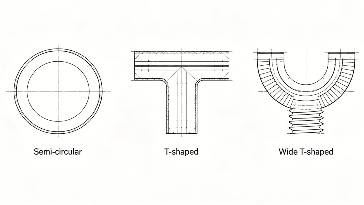 Different geometric designs for gas channels in injection molding