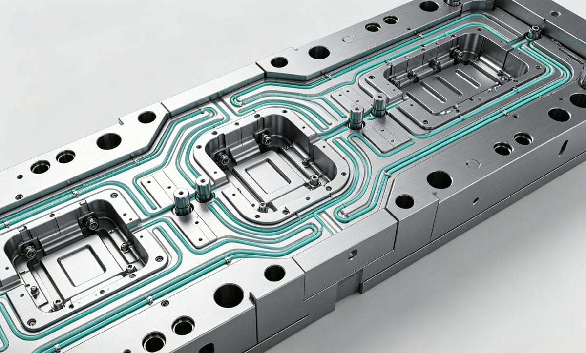 Injection mold cooling channel design to prevent uneven cooling.