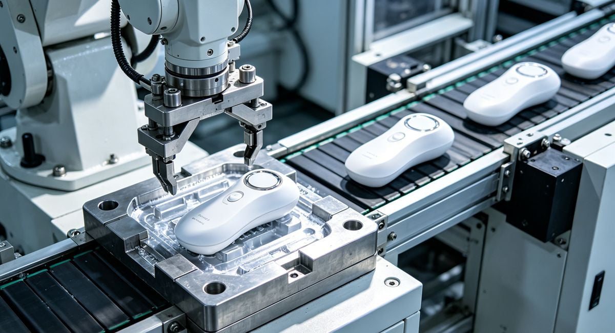 Professional injection molding manufacturing process for cosmetic device casings.