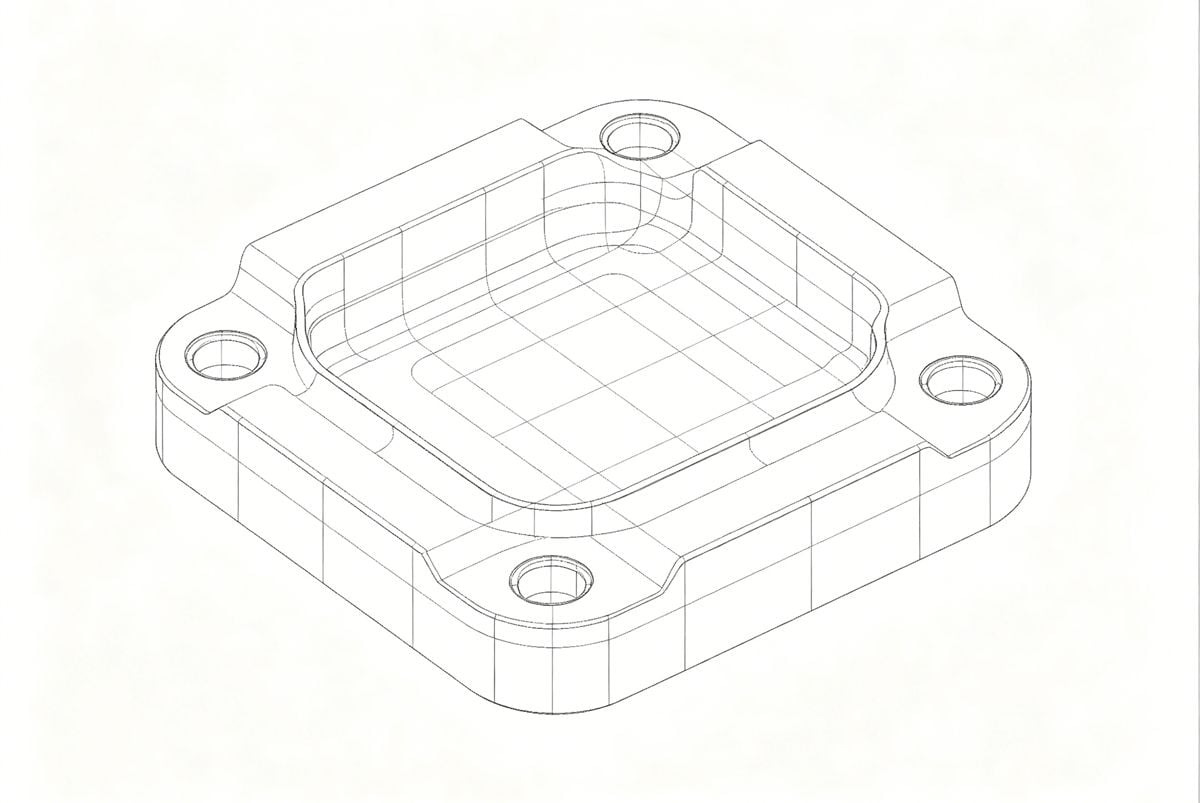 Engineering drawing showing aluminum part design guidelines
