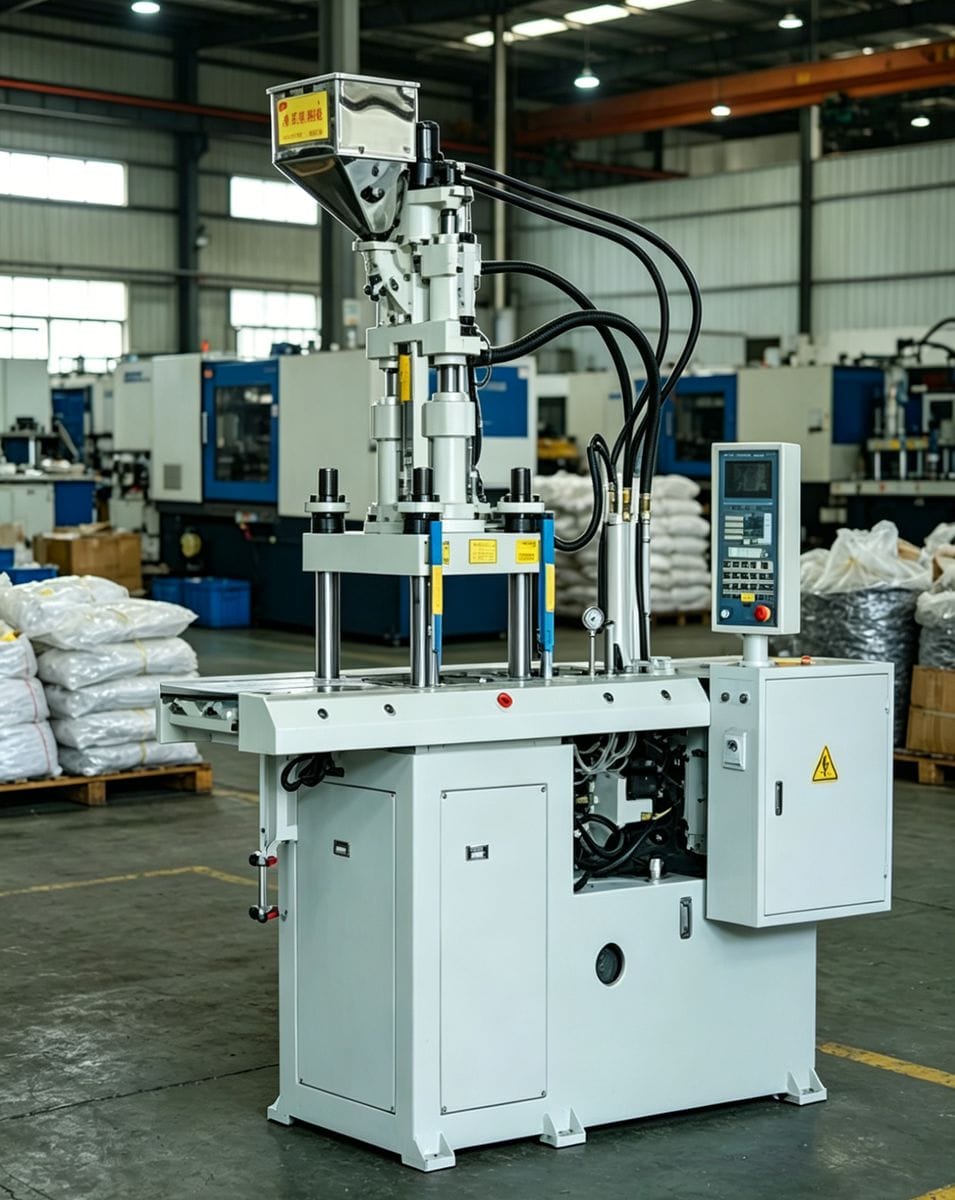 Automated vertical Insert Injection Molding machine with robotic insert loading system