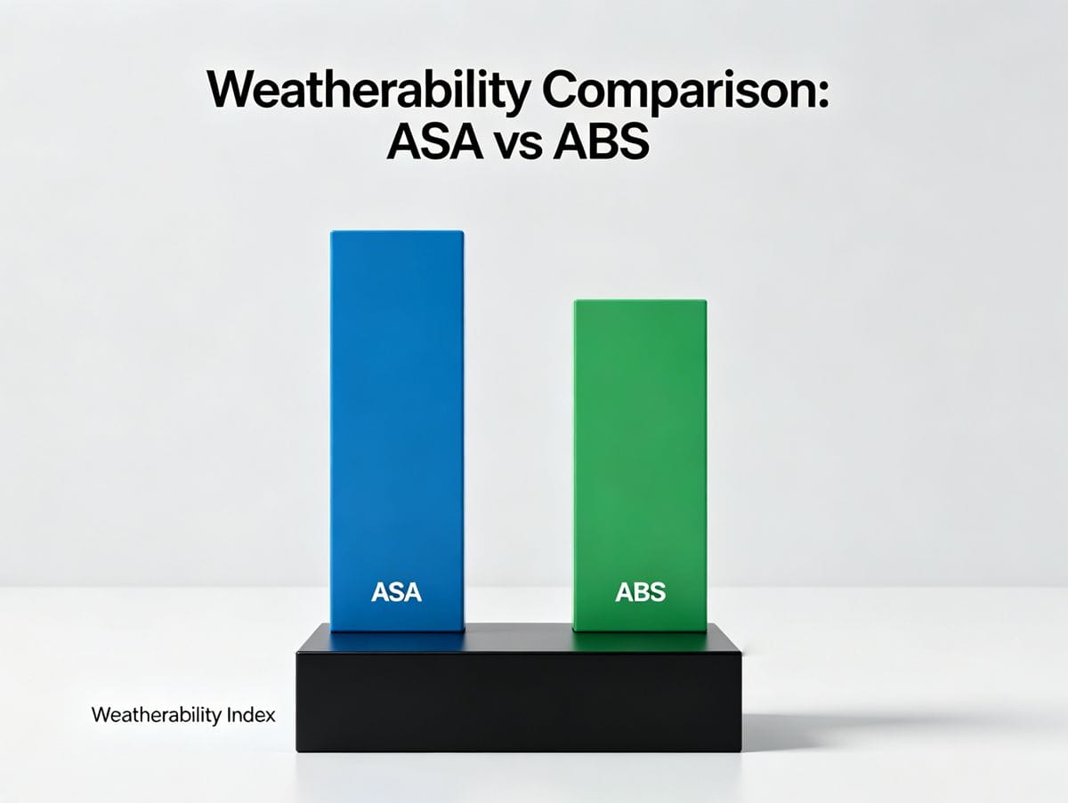 ASA vs ABS Weatherability A chart comparing the weatherability of ASA and ABS