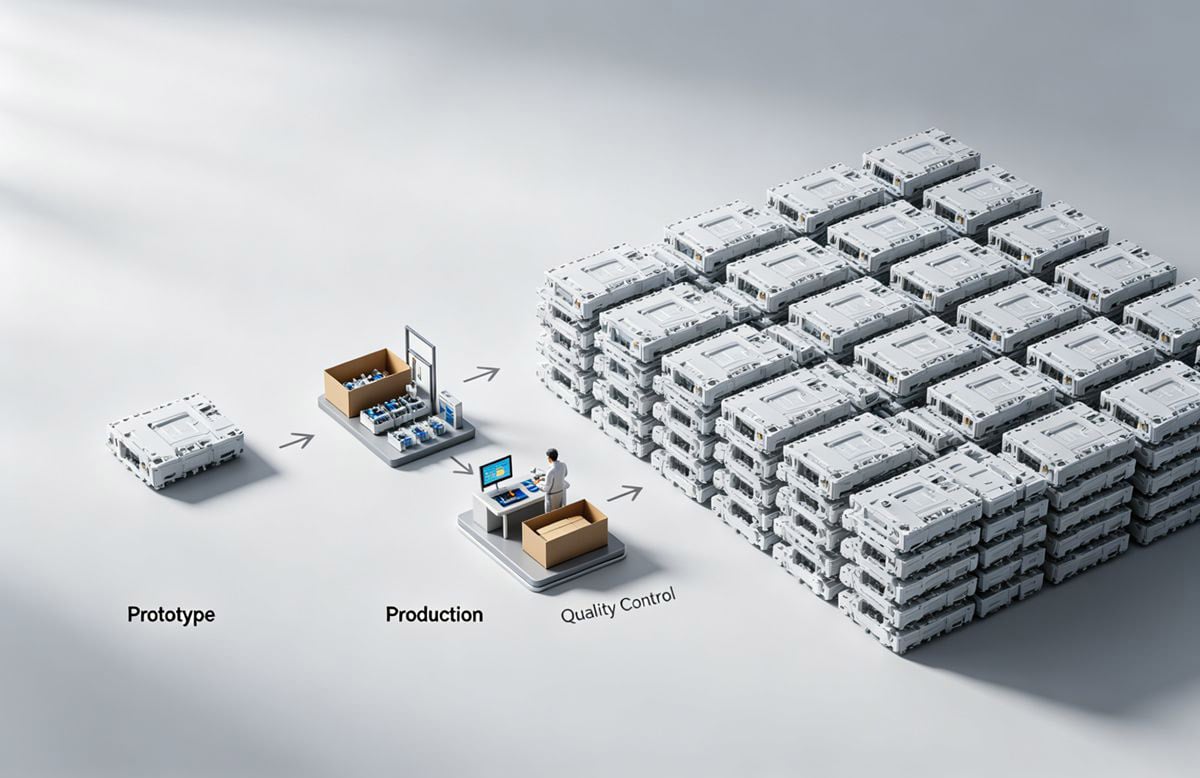Prototype to Production Process The journey from a single prototype part to thousands of production units