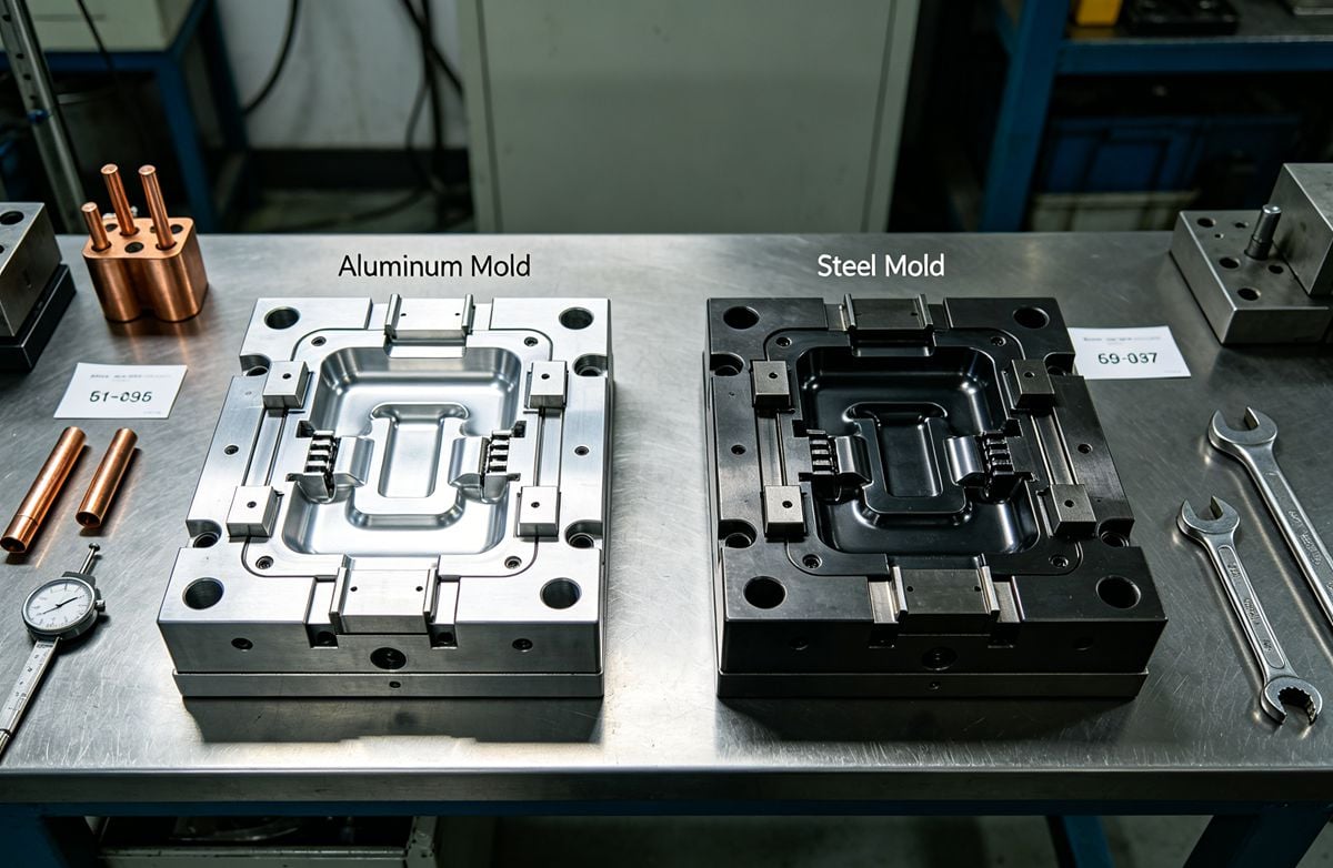 Aluminum vs. Steel Molds alt with keywords