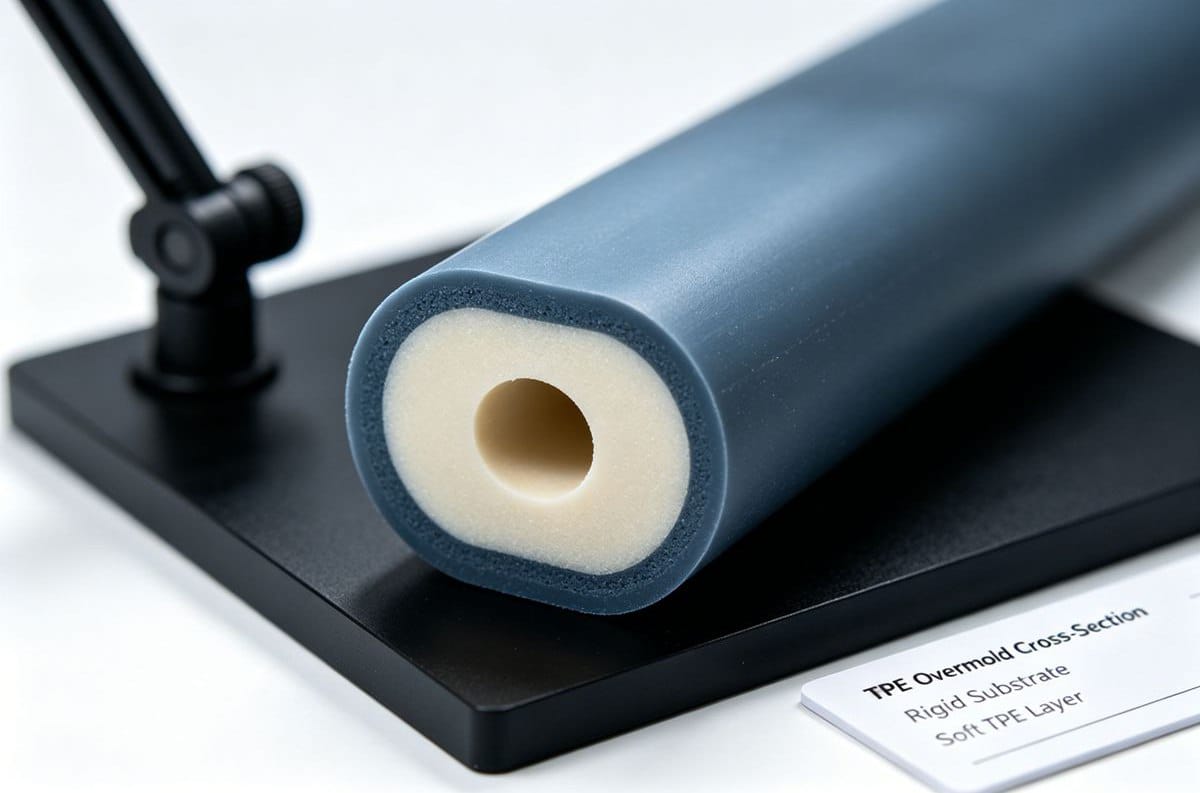 TPE overmolding on rigid plastic substrate