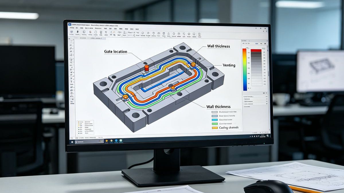 DFM for TPE Mold Design CAD model showing DFM analysis on a TPE part