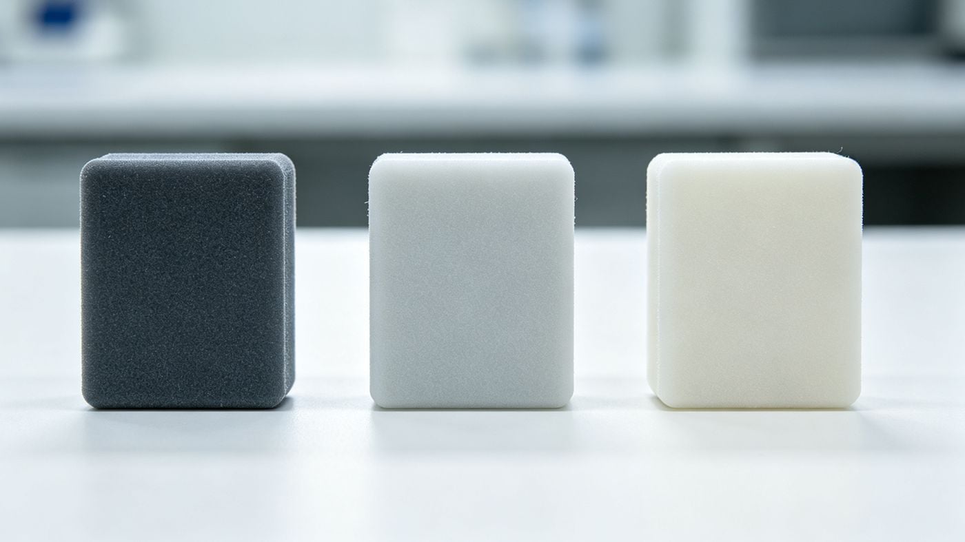 Injection molded parts showing color deviation due to masterbatch dosing issues.