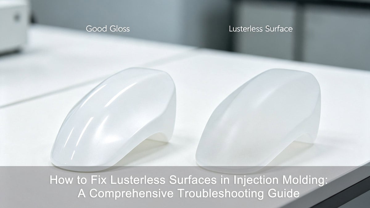 Comparison of good surface gloss versus a lusterless injection molded plastic.
