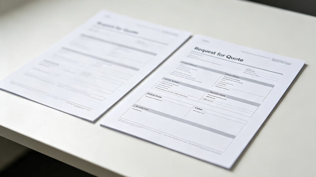 Vague vs. Clear RFQ A blurry and a clear Request for Quote document side-by-side