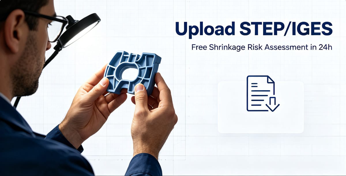 CTA banner submit CAD file for free shrinkage and warpage DFM review