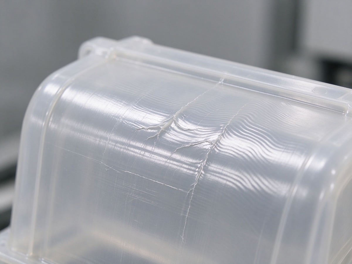 Melt fracture surface defect&mdash;wrinkles, scratches and alternating bands on an injection-molded part